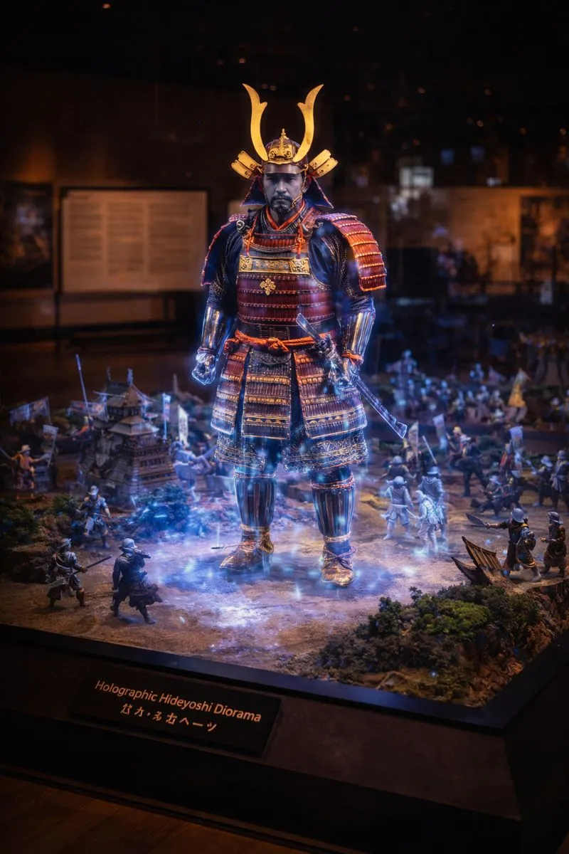 Holographic diorama of Toyotomi Hideyoshi
